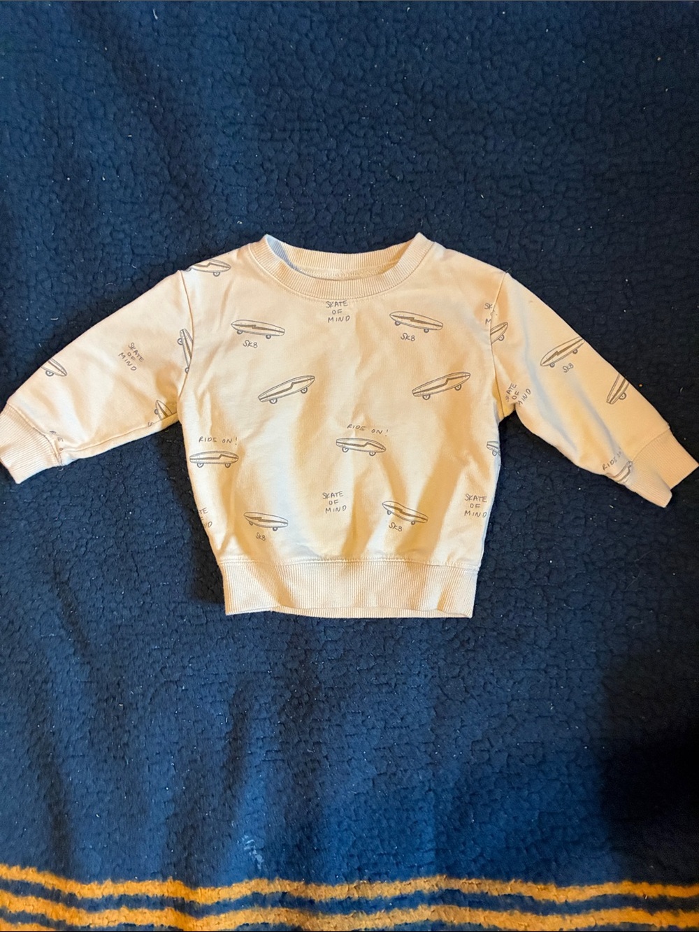 Rylee + Cru Cream Skateboard Print Sweatshirt